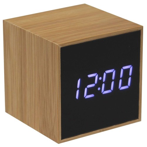Petit réveil led - led, bambou