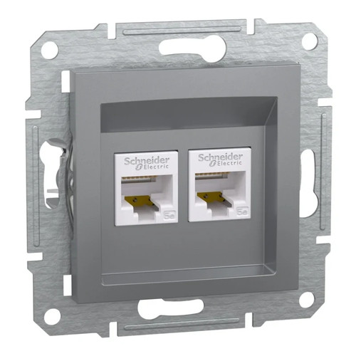 Prise double rj45 cat 5e - , cat.5e