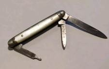 Ancien Couteau de Dame de Poche Miniature Pliant Manche Nacre