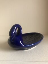 Ancienne coupelle Yves Rocher, porte savon ou baguier bleu forme Cygne