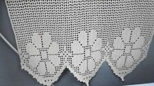  🌷rideaux réalisés au crochet en coton écru(modèle fleurs 52 cm /47 cm )