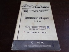 Livret entretien " Distributeur d' engrais F-5A Mc Cormick " 1955