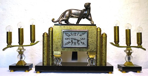 Superbe garniture pendule art - superbe,
