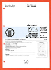 MERCEDES TRUCKS / ACTROS / TRACTEUR 4X2 / TYPE 1843 LSE -LSN / FICHE TECHNIQUE