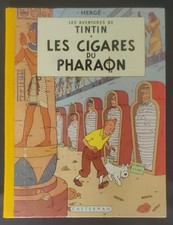 Tintin Les Cigares du Pharaon  B14 dos rond jaune EO française 1954 Hergé BE