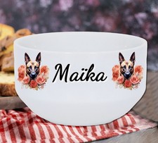 Bol petit déjeuner Malinois personnalisé avec prénom