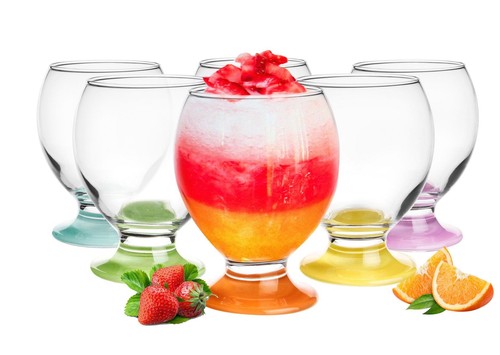 Verres avec coloré pieds - 6,