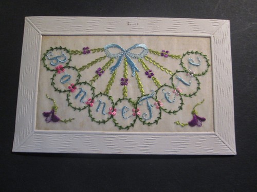 Carte postale fantaisie brodee - postale,