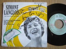 TRES RARE EP SIMONE LANGLOIS CHANTE JACQUES BREL 1958 Dédicacé AUTOGRAPHE !!!!!!