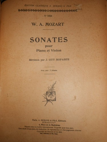 Mozart sonates pour piano - , et