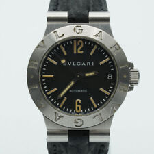 BULGARI DIAGONO Montre Femme 29MM Acier LCV29S Noir En Bon État Automatique