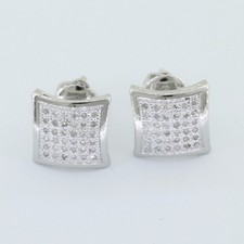 10K White Gold Designer Square