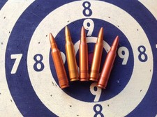 5 cartouches de manipulation calibre 223-5,56 (Famas), munition inerte !