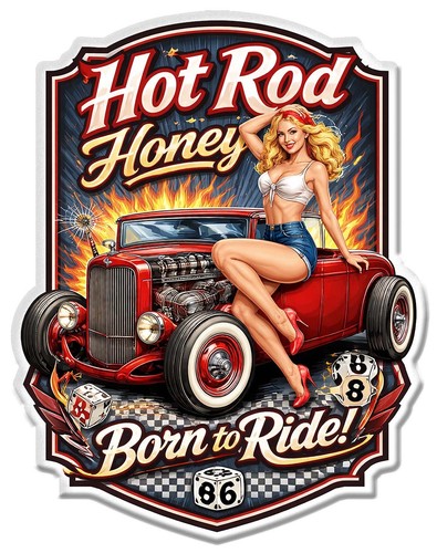 Sticker pinup hot rod sexy - sticker,