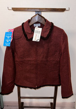 Ancienne Veste De Collection ETAM rouge Rayures Noir Étiquette En Francs