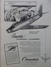10/1951 PUB CANADAIR F-86 SABRE GEORGE BUZZ BEURLING ACE RCAF ORIGINAL AD