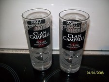 2 VERRE BAR WHISKY CLAN CAMPBELL PUBLICITE  0,2L NEW 2 DRINKS ADVERTISING ALCOO