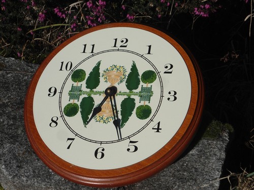 Horloge emaillee bois massif - horloge,