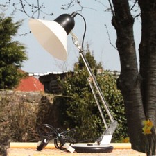 Lampe de bureau d'architecte Aluminor à poser articulée vintage blanche en métal