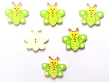 LOT 6 BOUTONS BOIS : abeille