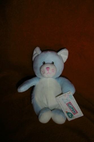 Doudou peluche chat bleu - peluche,