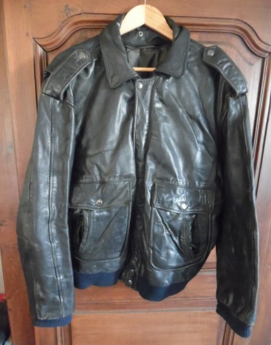 Blouson cuir noir type - blouson, en