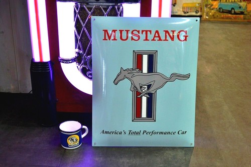 Plaque émaillée mustang ford - émaillée,