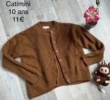 Catimini 10 Ans Fille : gilet Marron coll hiver tbe