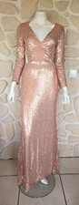 Robe longue rose à sequins