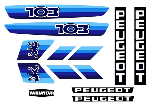 Stickers peugeot 103 - peugeot, bleu