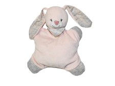 Doudou lapin rose semi plat