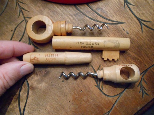 Ancien tire bouchon bois - ancien,