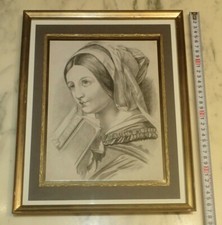 1850 JEUNE FEMME SUPERBE ROMANTISME  Portrait Coiffure beauté Belle Livre Beauté