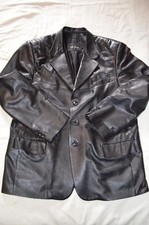 Paris Dakar Men's Smooth Leather Jacket Black XL European Size 56