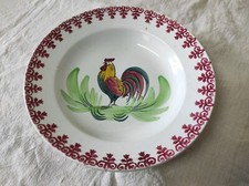 Ancien Plat de service creux en céramique  Moulin des Loups & Hamage " Coq "