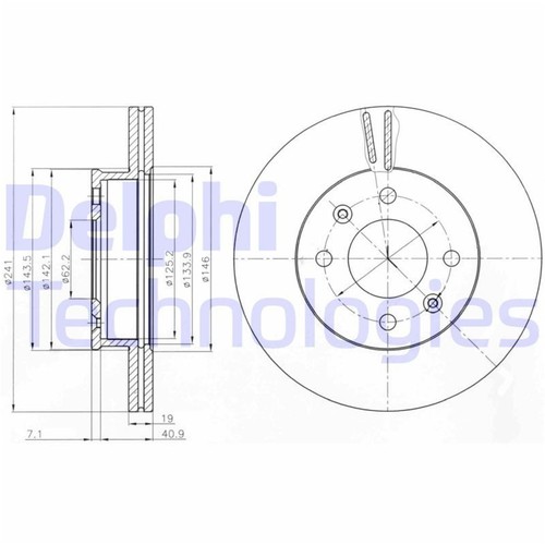 Delphi disques frein - 2x,