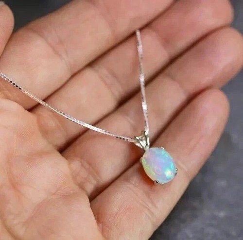 Pendentif opale argent - pendentif,