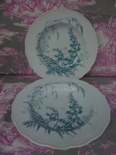 2 Plats creux Paul Soulie Bordeaux Brown Westhead Moore field flowers 26,3cm