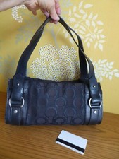 LANCEL sac mains doubles anses toile et cuir noir PARFAIT ETAT  