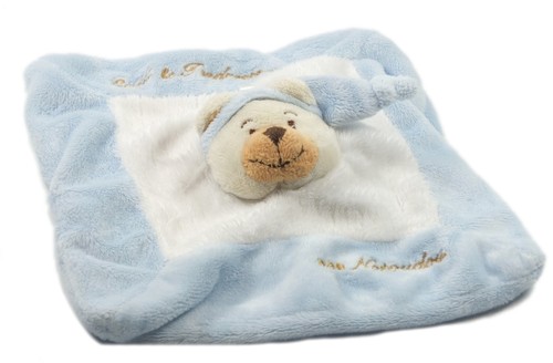 Doudou plat ours bleu eveil - plat,