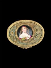 Boîte à bijoux avec miniature en porcelaine, Napoléon III, XIXe s.