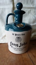 Ancienne bouteille céramique Grès publicitaire pub Long John scotch wisky bar