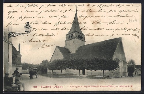 Cpa plancy église avec - l´église,
