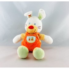 Doudou lapin jaune orange
