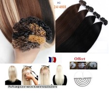 LOT 50 100 150 EXTENSIONS KERATINE A CHAUD 100% NATURELS REMY 49/60/66cm 1G 48H