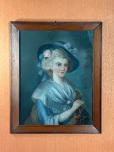 Tableau ancien portrait jeune - tableau,