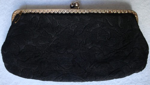 Bourse ancienne velours - ancienne, noir