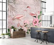 Papier peint 3D flamant rose paradis C41 peinture murale papier peint photo amovible Andrea haase Zoe