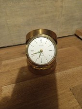 Réveil de voyage ancien BASTILLE métal Doré