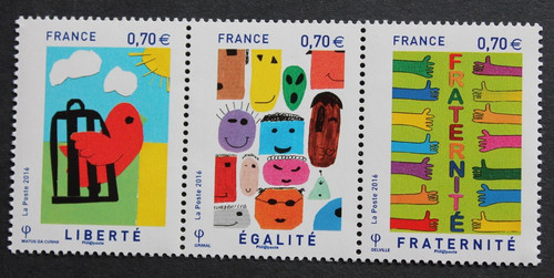 Timbre france triptyque - timbre, -france-